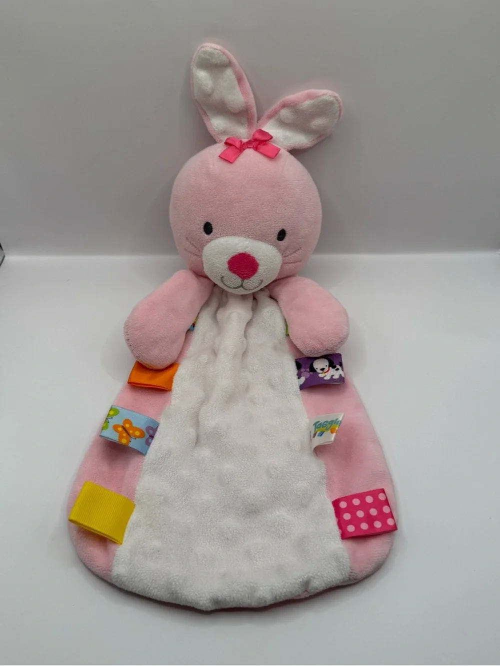 TAGGIES Pink Bunny Security Blanket Lovey